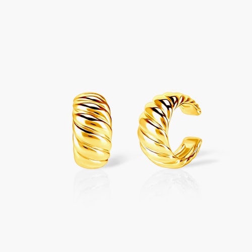 Kolczyki nausznice Savicki: srebrne pozłacane